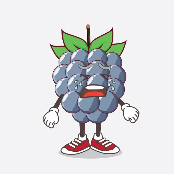 Une Illustration Personnage Mascotte Dewberries Fruit Dessin Animé Avec Expression — Image vectorielle