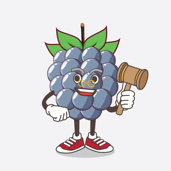 Uma Ilustração Dewberries Caráter Mascote Desenhos Animados Frutas Como Juiz —  Vetores de Stock