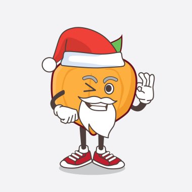 Yumurta meyvesi çizgi filmi Noel Baba maskotu karakteri.