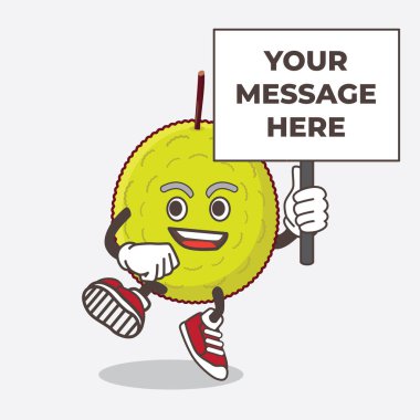 Entawak Fruit çizgi film maskot karakterinin tabela imzalı bir çizimi.