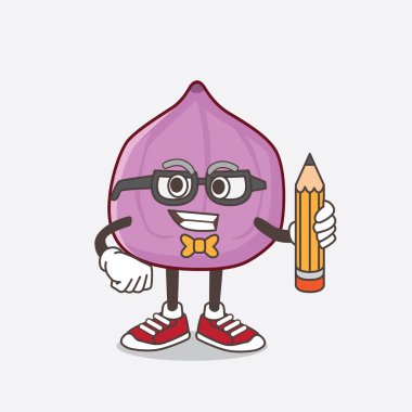 İncirli Fruit karikatür maskot karakterinin çizimi.