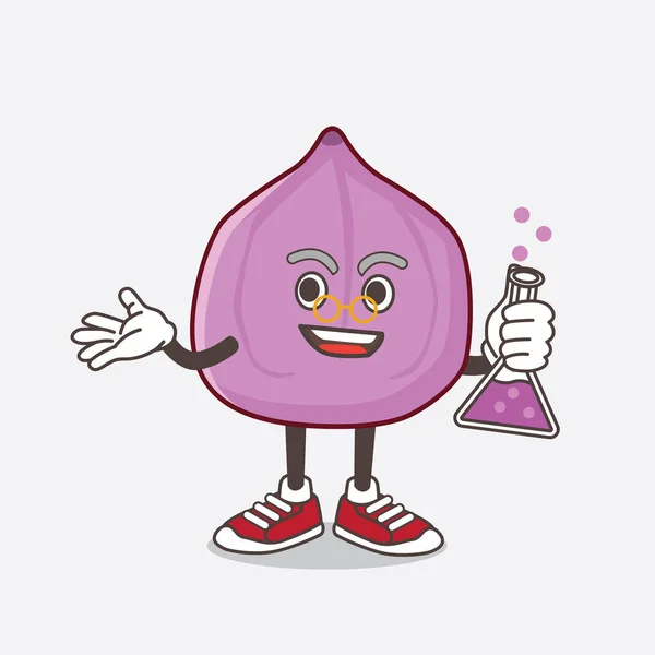Una Ilustración Del Personaje Mascota Dibujos Animados Fig Fruit Con — Vector de stock