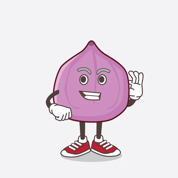 Una Ilustración Del Personaje Mascota Fruta Higuera Con Gesto Llamada — Archivo Imágenes Vectoriales
