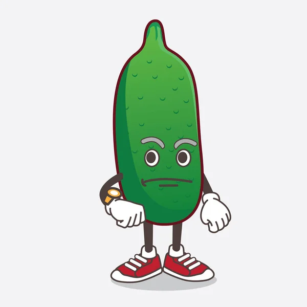 Une Illustration Personnage Mascotte Finger Lime Dessin Animé Sur Geste — Image vectorielle