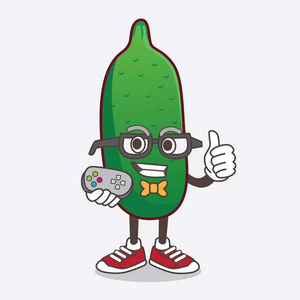 Illustration Finger Lime Cartoon Mascot Character Attractive Gamer — Stock Vector