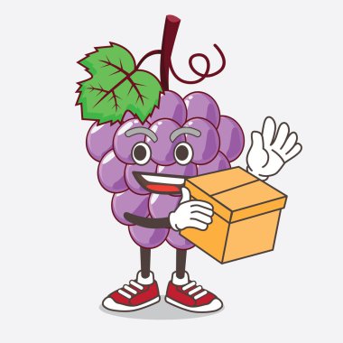 Üzüm Meyvesi çizgi film maskotu karakterinin bir çizimi.