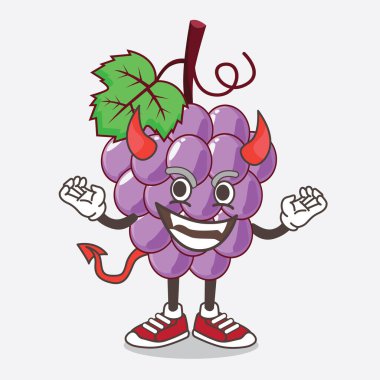 Boynuzlu ve kuyruklu kırmızı şeytan rolünde Üzüm Meyvesi çizgi film karakteri.