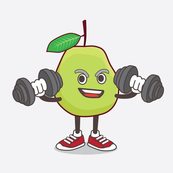 Une Illustration Personnage Mascotte Goyave Fruit Dessin Animé Sur Exercice — Image vectorielle