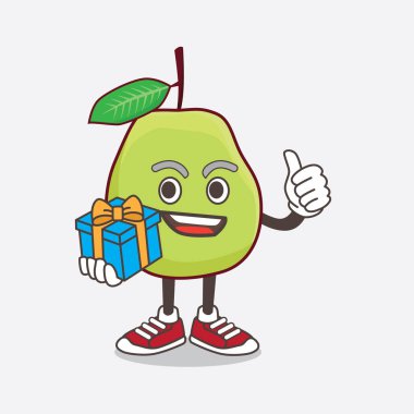 Guava Fruit çizgi film karakterinin bir çizimi.