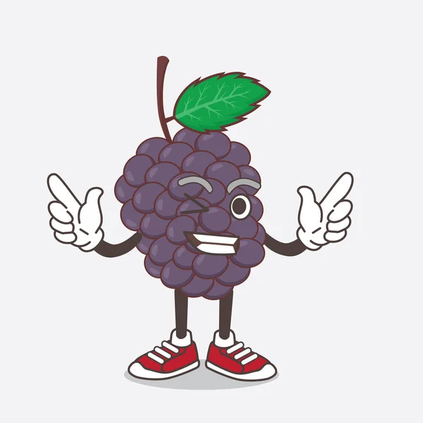 Illustrazione Del Personaggio Della Mascotte Del Cartone Animato Mulberry Fruit — Vettoriale Stock