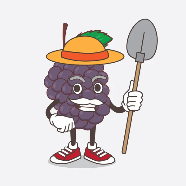 Illustrazione Del Personaggio Della Mascotte Del Cartone Animato Mulberry Fruit — Vettoriale Stock