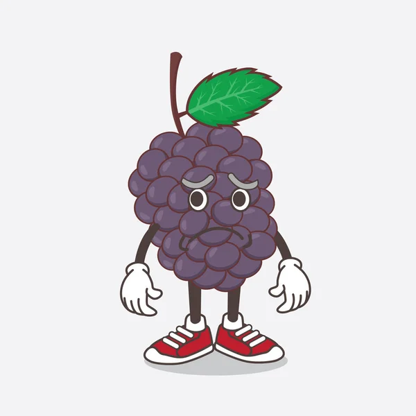 Uma Ilustração Mulberry Fruit Personagem Mascote Dos Desenhos Animados Com —  Vetores de Stock
