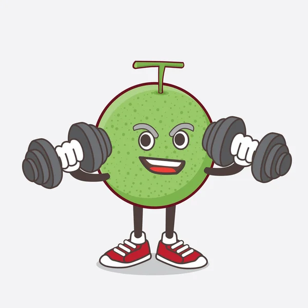 Une Illustration Personnage Mascotte Melon Fruit Dessin Animé Sur Exercice — Image vectorielle