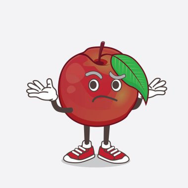 Komik sırıtış ifadesinde Nectarine Fruit çizgi film maskot karakterinin bir çizimi