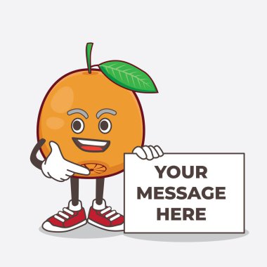 Göbek Portakalı çizgi film maskotu karakterinin bir çizimi.