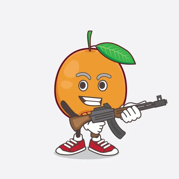 Illustrazione Del Personaggio Della Mascotte Del Fumetto Navel Orange Con — Vettoriale Stock