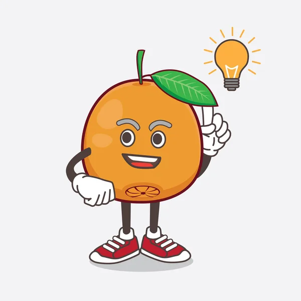 Uma Ilustração Personagem Mascote Desenhos Animados Navel Orange Ter Uma — Vetor de Stock