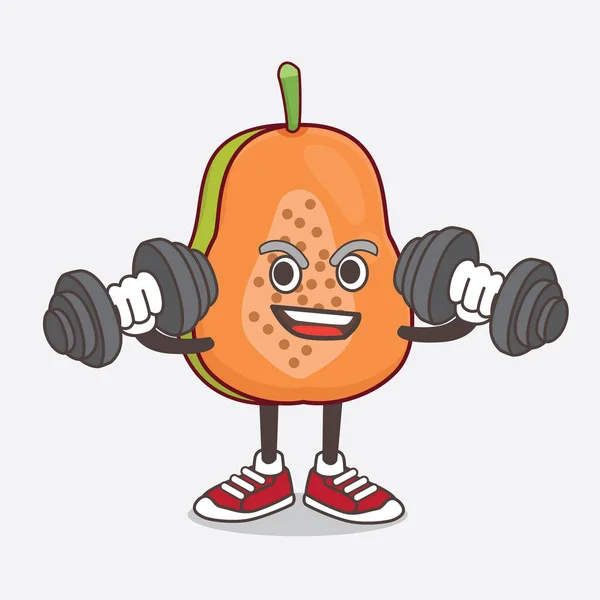 Une Illustration Personnage Mascotte Papaye Fruit Dessin Animé Sur Exercice — Image vectorielle