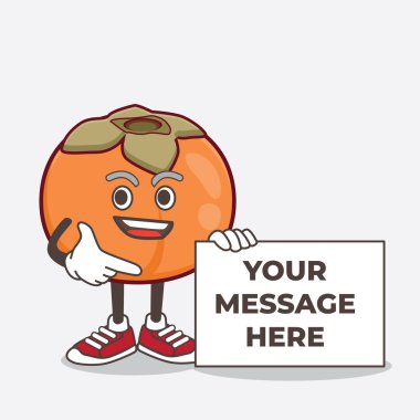 Persimmon Fruit karikatür maskot karakterinin bir çizimi.
