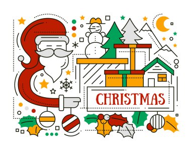 Merry Christmas - satır tasarım kartı