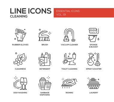 Temizlik - line tasarım Icons set