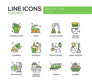 Temizlik - line tasarım Icons set