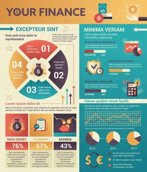 Su Finanzas - póster, plantilla de portada de folleto — Vector de stock