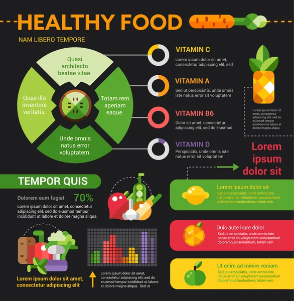 Alimentos saudáveis - cartaz, modelo de capa de brochura — Vetor de Stock