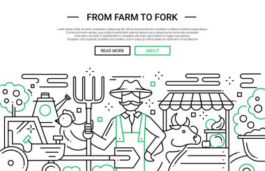 Çiftlikten çatal - satırı tasarım web sitesi banner