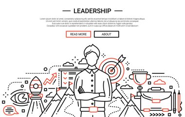 Liderlik çizgi düz Tasarım Web sitesi banner