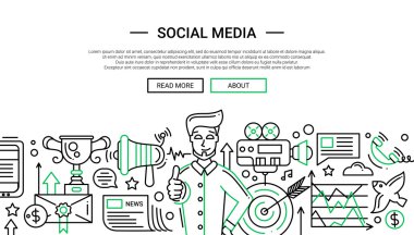 Sosyal medya - satır Web sitesi banner temlate tasarımı