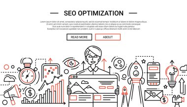 SEO Optimizasyon - satırı tasarım web sitesi banner temlate