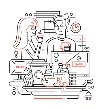 Kahve molası - çizgi tasarlamak