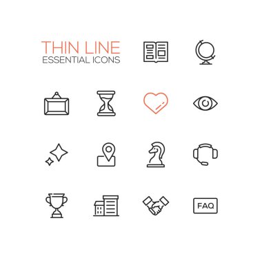İş - ince tek satır Icons Set