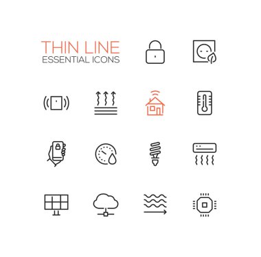 House - ince tek satır Icons Set akıllı