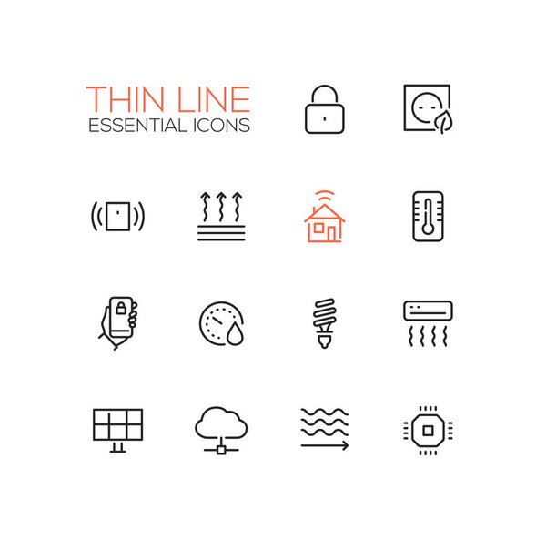 Smart House - Thin Single Line Icons Set