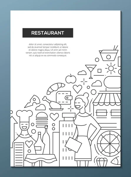 Ресторан - дизайнерский плакат — стоковый вектор