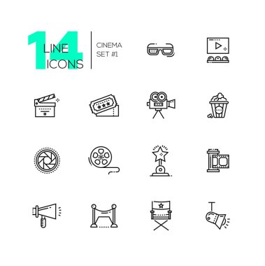 Icons set hattı sinema ve film