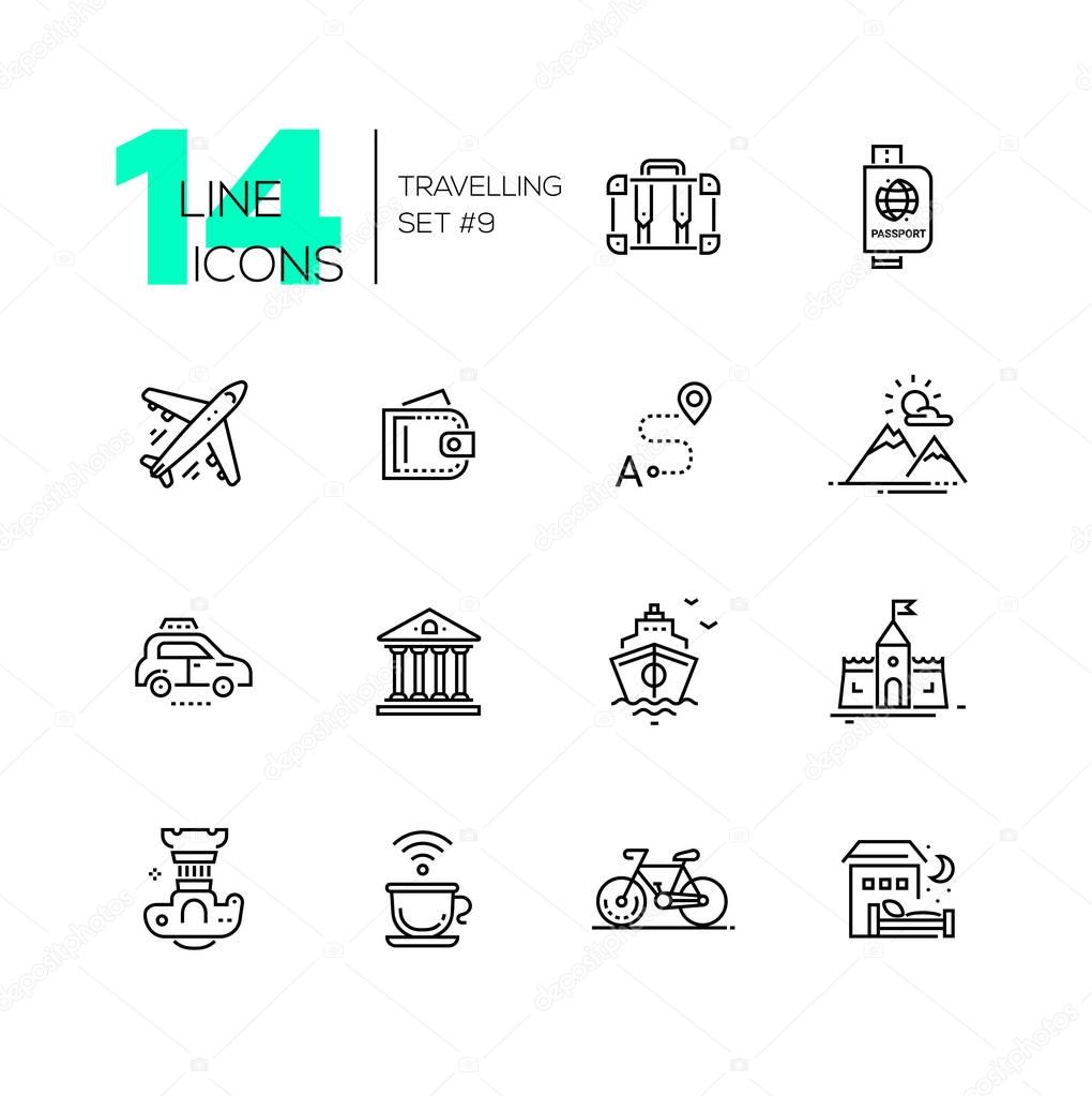 Traveling - line icons set