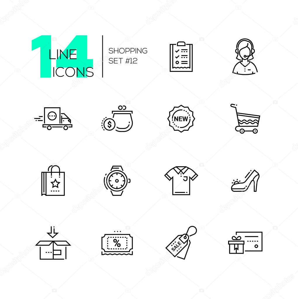 Shopping - line icons set