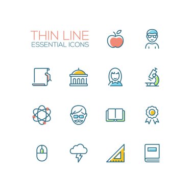 Eğitim - ince tek satır Icons Set