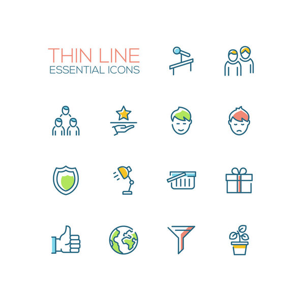 Business - Thin Single Line Icons Set