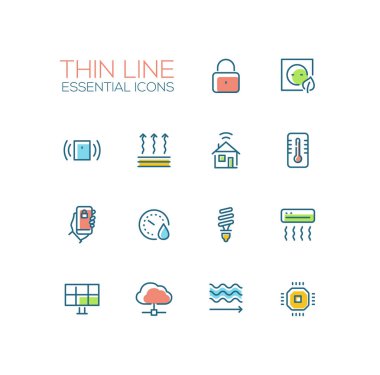 House - ince tek satır Icons Set akıllı