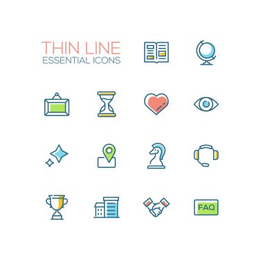 İş - ince tek satır Icons Set
