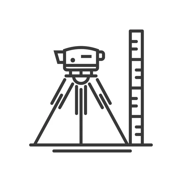 Landmeter niveau - vector moderne lijn ontwerp illustratieve pictogram — Stockvector