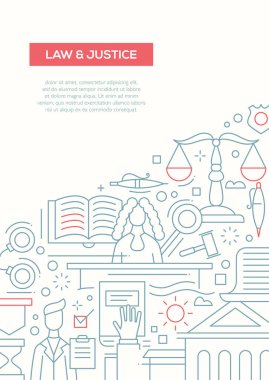 Hukuk ve adalet - satırı tasarım broşür poster şablonu A4