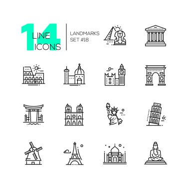 Simgesel yapılar - modern tek satır Icons set