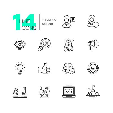 İş - modern tek satır Icons set