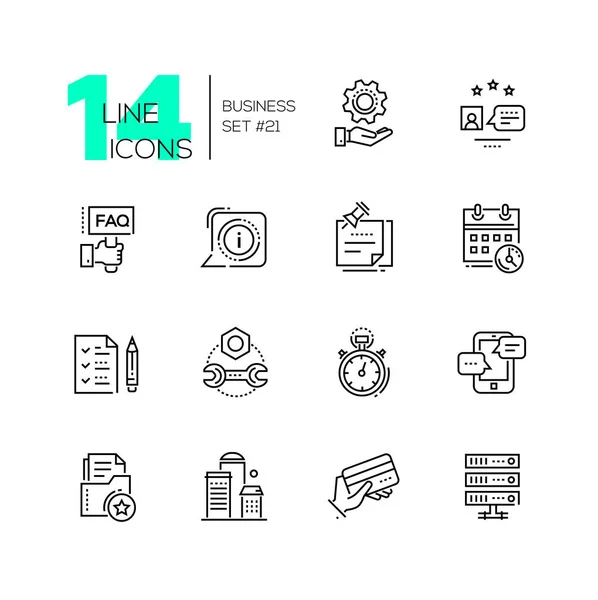 Business - monochromatic modern single line icons set — Stock Vector