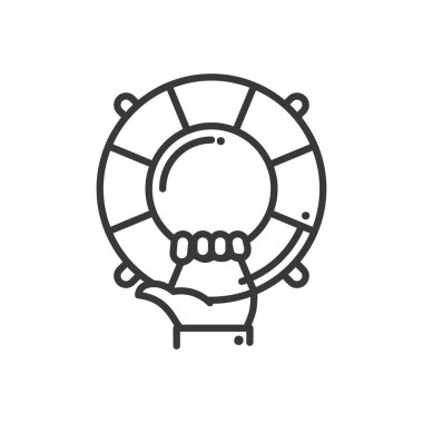 Yardım ve destek - vektör çağdaş çizgi tasarım açıklayıcı simgesi